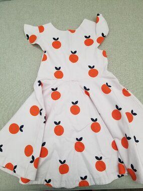 Jacadi Paris - Girls dress with clementine motif - Age 10 years